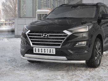 14 349 р. Защита переднего бампера (2 трубы Ø63 и 75х42 мм, нержавейка) Russtal Hyundai Tucson TL рестайлинг (2018-2021)  с доставкой в г. Керчь. Увеличить фотографию 4