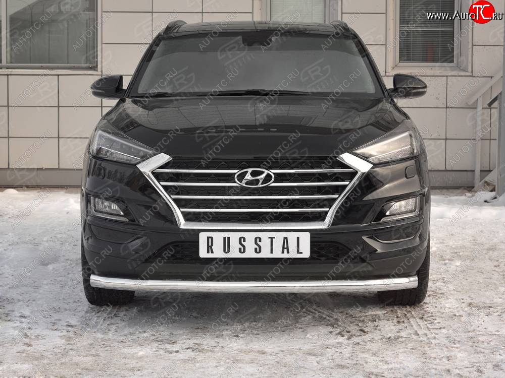 15 549 р. Защита переднего бампера (Ø 63 мм, нержавейка) SLITKOFF Hyundai Tucson TL рестайлинг (2018-2021)  с доставкой в г. Керчь