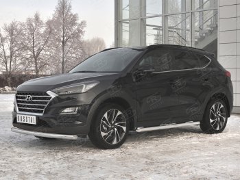 15 549 р. Защита переднего бампера (Ø 63 мм, нержавейка) SLITKOFF Hyundai Tucson TL рестайлинг (2018-2021)  с доставкой в г. Керчь. Увеличить фотографию 2
