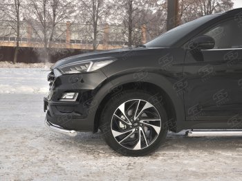 15 549 р. Защита переднего бампера (Ø 63 мм, нержавейка) SLITKOFF Hyundai Tucson TL рестайлинг (2018-2021)  с доставкой в г. Керчь. Увеличить фотографию 3