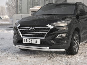 17 899 р. Защита переднего бампера (2 трубы Ø63 и 42 мм, нержавейка) SLITKOFF  Hyundai Tucson  TL (2018-2021) рестайлинг  с доставкой в г. Керчь. Увеличить фотографию 4