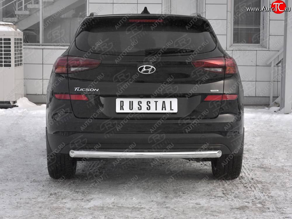 14 899 р. Защита заднего бампера (Ø63 мм, нержавейка) SLITKOFF Hyundai Tucson TL рестайлинг (2018-2021)  с доставкой в г. Керчь