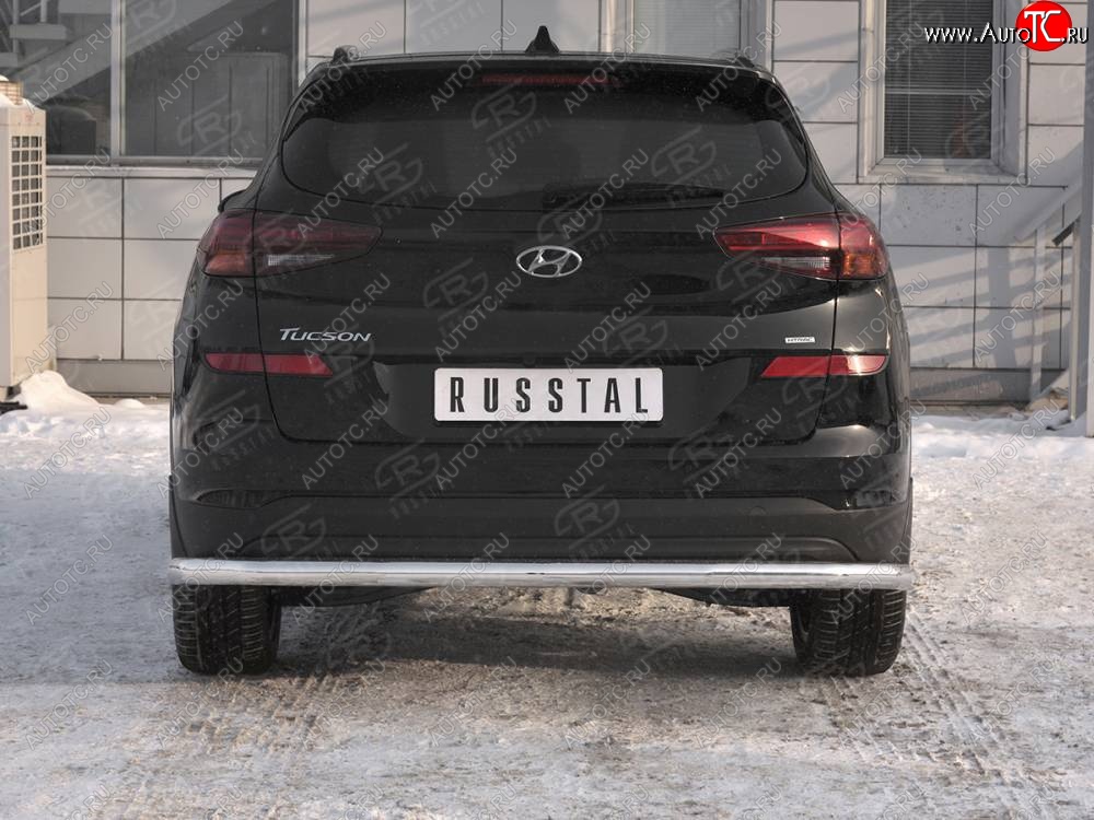 15 349 р. Защита заднего бампера (Ø63 мм, нержавейка) RUSSTAL  Hyundai Tucson  TL (2018-2021) рестайлинг  с доставкой в г. Керчь