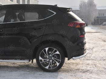15 349 р. Защита заднего бампера (Ø63 мм, нержавейка) RUSSTAL  Hyundai Tucson  TL (2018-2021) рестайлинг  с доставкой в г. Керчь. Увеличить фотографию 2