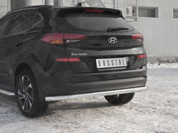 15 349 р. Защита заднего бампера (Ø63 мм, нержавейка) RUSSTAL  Hyundai Tucson  TL (2018-2021) рестайлинг  с доставкой в г. Керчь. Увеличить фотографию 3