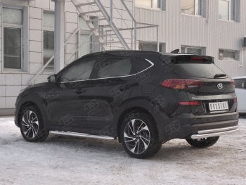 16 999 р. Защита заднего бампера (Ø63/42 мм, нержавейка) SLITKOFF Hyundai Tucson TL рестайлинг (2018-2021)  с доставкой в г. Керчь. Увеличить фотографию 2