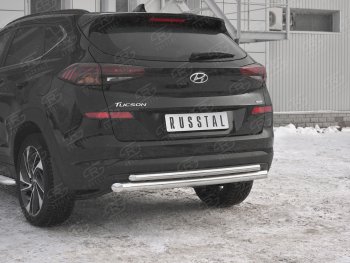 16 999 р. Защита заднего бампера (Ø63/42 мм, нержавейка) SLITKOFF Hyundai Tucson TL рестайлинг (2018-2021)  с доставкой в г. Керчь. Увеличить фотографию 3