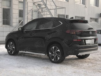 11 899 р. Защита заднего бампера (Ø75x42 мм, нержавейка) Russtal Hyundai Tucson TL рестайлинг (2018-2021)  с доставкой в г. Керчь. Увеличить фотографию 2