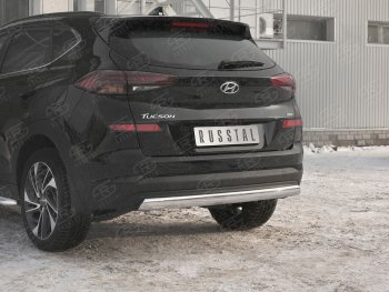 11 899 р. Защита заднего бампера (Ø75x42 мм, нержавейка) Russtal Hyundai Tucson TL рестайлинг (2018-2021)  с доставкой в г. Керчь. Увеличить фотографию 4