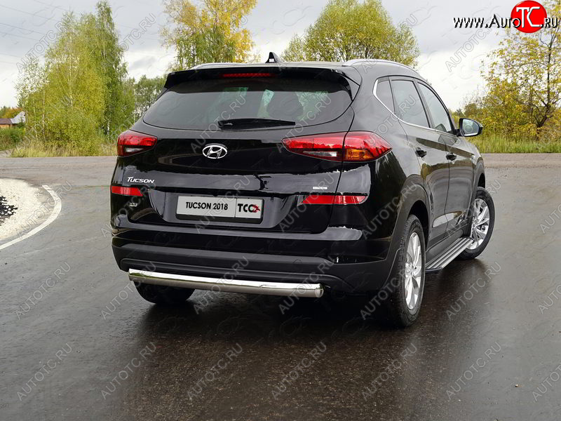 18 999 р. Защита заднего бампера (овальная) ТСС (нержавейка d75х42 мм) Hyundai Tucson TL рестайлинг (2018-2021)  с доставкой в г. Керчь