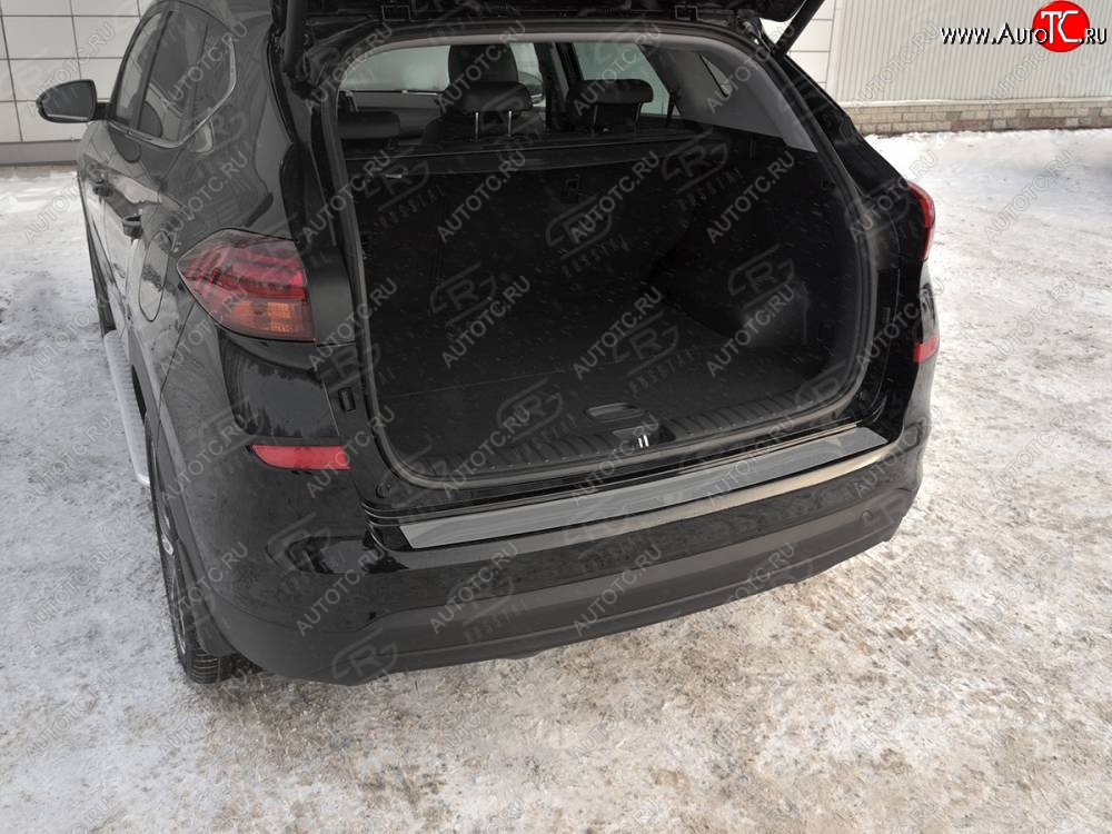 1 999 р. Защитная накладка на задний бампер Russtal Hyundai Tucson TL рестайлинг (2018-2021) (Нержавейка зеркальная)  с доставкой в г. Керчь