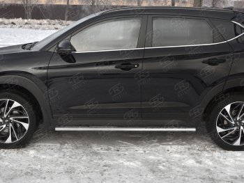 16 649 р. Защита порогов (Ø75x42 мм с проступью, нержавейка) Russtal Hyundai Tucson TL рестайлинг (2018-2021)  с доставкой в г. Керчь. Увеличить фотографию 2