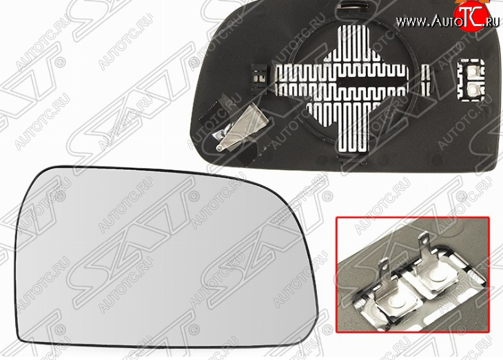 659 р. Правое полотно зеркала SAT (асферическое, с обогревом)  Hyundai Tucson  JM (2004-2010)  с доставкой в г. Керчь