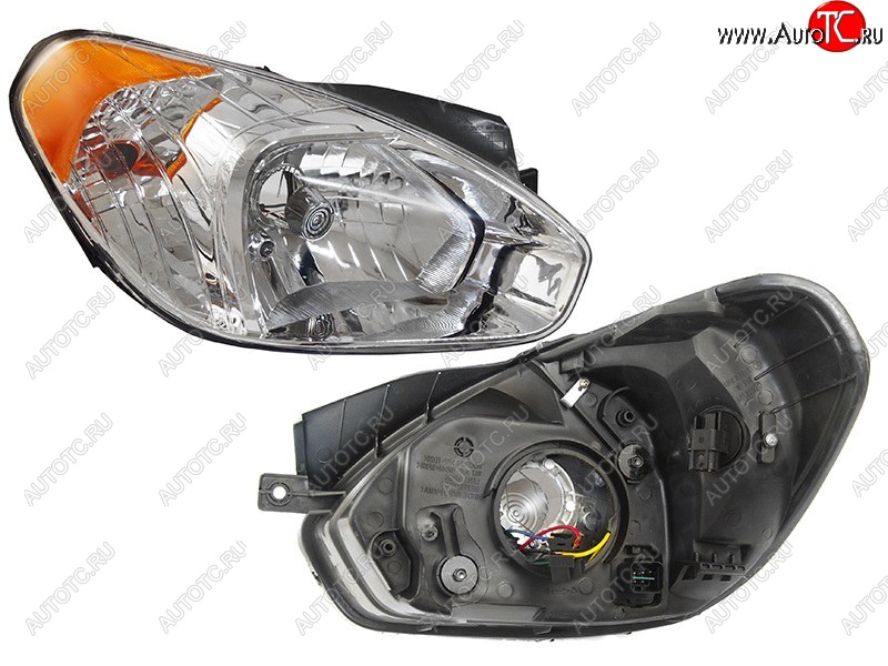 3 199 р. Правая фара SAT  Hyundai Accent  3 MC (2005-2011) седан, хэтчбек  с доставкой в г. Керчь