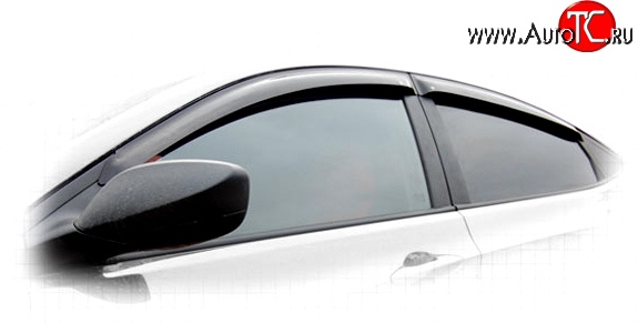 629 р. Дефлекторы окон (ветровики) (седан) Novline 4 шт. Hyundai Solaris RBr седан дорестайлинг (2010-2014)  с доставкой в г. Керчь
