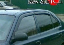 Комплект дефлекторов окон (ветровиков) 4 шт. Russtal Hyundai Accent 2 LC седан дорестайлинг (ТагАЗ) (1999-2012)