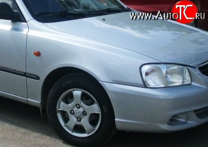 4 999 р. Переднее правое крыло Стандартное Hyundai Accent 2 LC седан дорестайлинг (ТагАЗ) (1999-2012) (Окрашенное)  с доставкой в г. Керчь