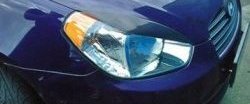1 649 р. Реснички на фары CT v2 Hyundai Accent 3 MC седан (2005-2011) (Неокрашенные)  с доставкой в г. Керчь. Увеличить фотографию 2