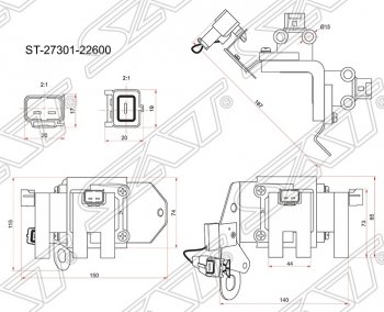 Катушка зажигания SAT Hyundai Accent 2 LC седан дорестайлинг (ТагАЗ) (1999-2012)