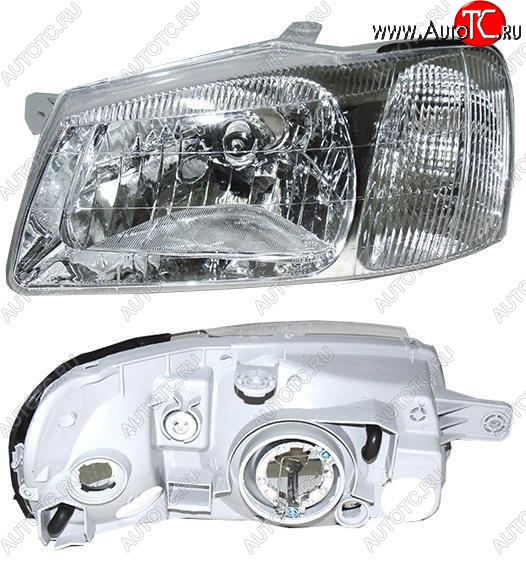6 999 р. Левая фара DEPO Hyundai Accent 2 LC седан дорестайлинг (ТагАЗ) (1999-2012)  с доставкой в г. Керчь