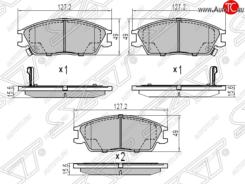 829 р. Колодки тормозные SAT (передние)  Hyundai Accent  седан ТагАЗ - Getz  TB  с доставкой в г. Керчь