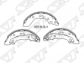 Колодки тормозные SAT (задние) Hyundai Accent 2 LC седан дорестайлинг (ТагАЗ) (1999-2012)