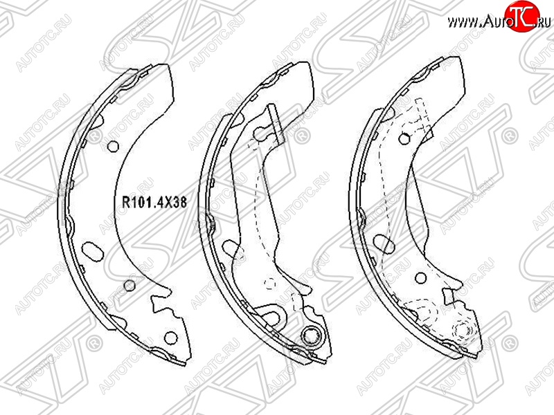 1 239 р. Колодки тормозные SAT (задние)  Hyundai Matrix  1 FC (2001-2010) дорестайлинг, 1-ый рестайлинг, 2-ой рестайлинг  с доставкой в г. Керчь
