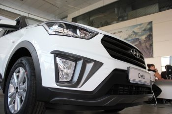 5 649 р. Накладка на передний бампер АвтоКрат Hyundai Creta GS рестайлинг (2019-2021) (Неокрашенная)  с доставкой в г. Керчь. Увеличить фотографию 2