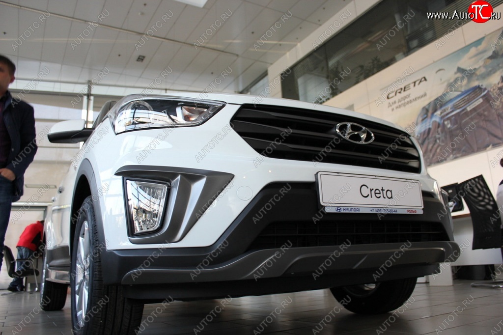 5 649 р. Накладка на передний бампер АвтоКрат Hyundai Creta GS рестайлинг (2019-2021) (Неокрашенная)  с доставкой в г. Керчь