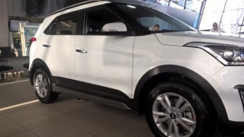 7 349 р. Пластиковые пороги АвтоКрат Hyundai Creta GS дорестайлинг (2015-2019) (Неокрашенные)  с доставкой в г. Керчь. Увеличить фотографию 2