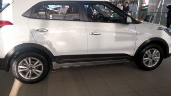 7 349 р. Пластиковые пороги АвтоКрат Hyundai Creta GS дорестайлинг (2015-2019) (Неокрашенные)  с доставкой в г. Керчь. Увеличить фотографию 3