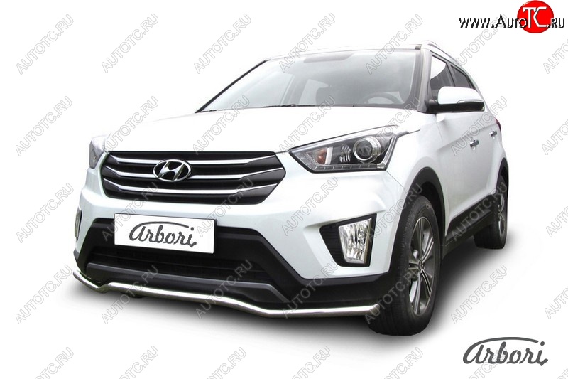 4 799 р. Защита переднего бампера Arbori (волна, нержавейка, 1 труба d42 mm). Hyundai Creta GS рестайлинг (2019-2021)  с доставкой в г. Керчь