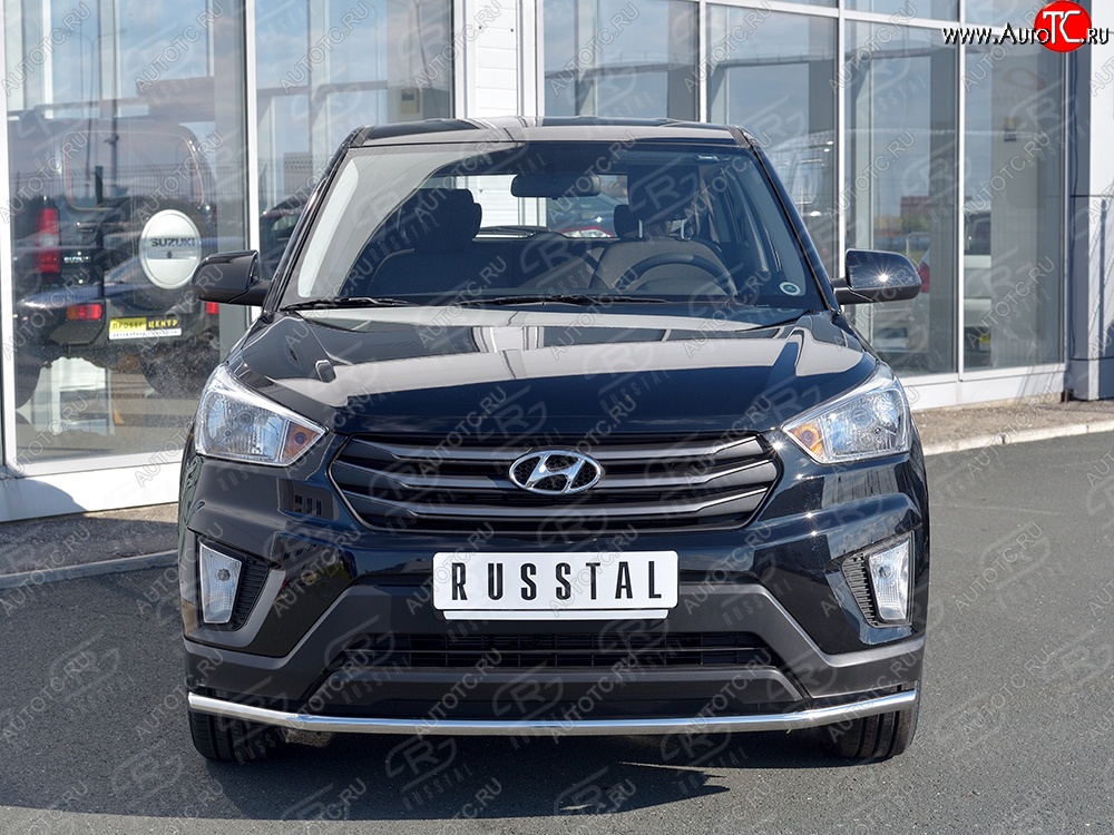 13 999 р. Защита переднего бампера (Ø42 мм, нержавейка) SLITKOFF  Hyundai Creta  GS (2015-2021) дорестайлинг, рестайлинг  с доставкой в г. Керчь