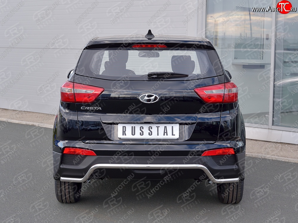 13 999 р. Защита заднего бампера (Ø42 мм волна, нержавейка) SLITKOFF  Hyundai Creta  GS (2015-2021) дорестайлинг, рестайлинг  с доставкой в г. Керчь