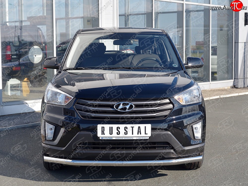 15 649 р. Защита переднего бампера (Ø63 мм, нержавейка) SLITKOFF  Hyundai Creta  GS (2015-2021) дорестайлинг, рестайлинг  с доставкой в г. Керчь