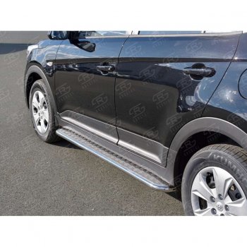 22 999 р. Широкая защита порогов с трубой d42 мм SLITKOFF v2  Hyundai Creta  GS (2015-2021) дорестайлинг, рестайлинг  с доставкой в г. Керчь. Увеличить фотографию 4