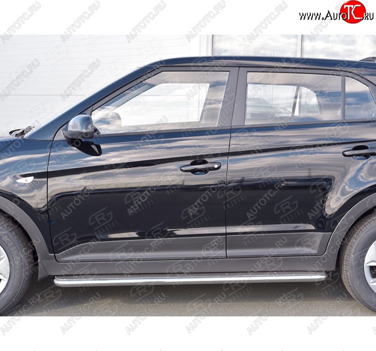 35 549 р. Порожки для ног (труба Ø42) SLITKOFF  Hyundai Creta  GS (2015-2021) дорестайлинг, рестайлинг (Вариант 3 (лист нерж, проф. нерж))  с доставкой в г. Керчь