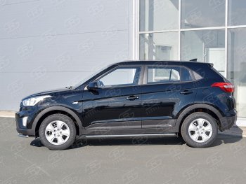 16 549 р. Защита порогов из круглой трубы d42 мм SLITKOFF v3  Hyundai Creta  GS (2015-2021) дорестайлинг, рестайлинг  с доставкой в г. Керчь. Увеличить фотографию 3