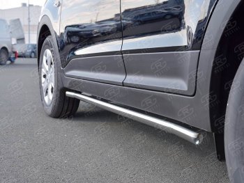 16 549 р. Защита порогов из круглой трубы d42 мм SLITKOFF v3  Hyundai Creta  GS (2015-2021) дорестайлинг, рестайлинг  с доставкой в г. Керчь. Увеличить фотографию 4