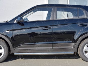 19 549 р. Защита порогов из круглой трубы диаметром 63 мм SLITKOFF v3  Hyundai Creta  GS (2015-2021) дорестайлинг, рестайлинг  с доставкой в г. Керчь. Увеличить фотографию 3