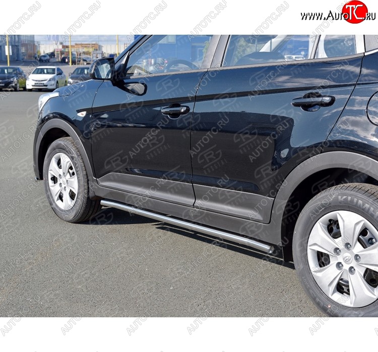 16 549 р. Защита порогов из круглой трубы d42 мм SLITKOFF v3  Hyundai Creta  GS (2015-2021) дорестайлинг, рестайлинг  с доставкой в г. Керчь