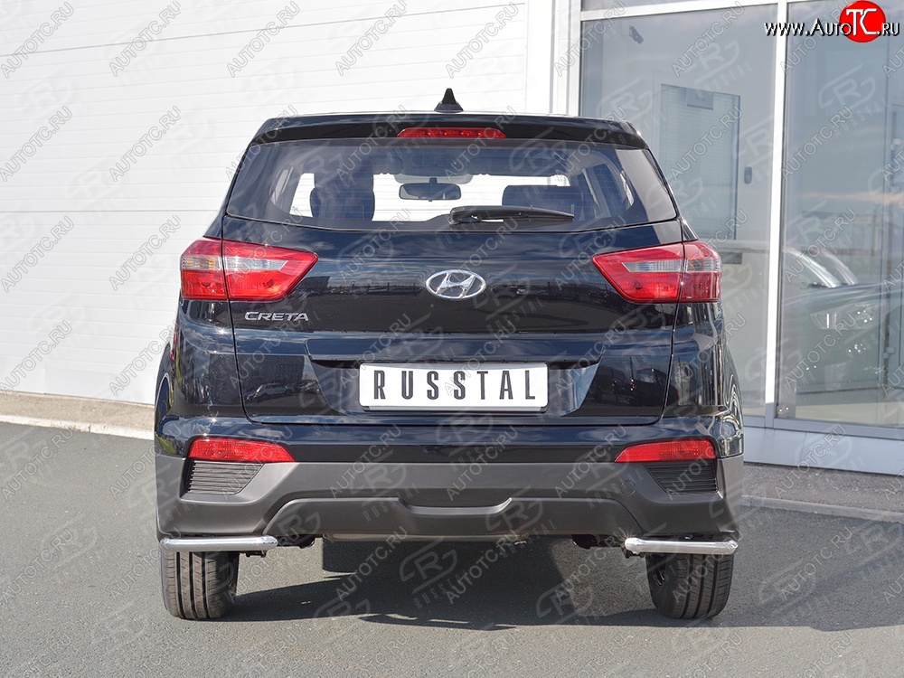 12 599 р. Защита заднего бампера (Ø42 мм уголки, нержавейка) SLITKOFF  Hyundai Creta  GS (2015-2021) дорестайлинг, рестайлинг  с доставкой в г. Керчь