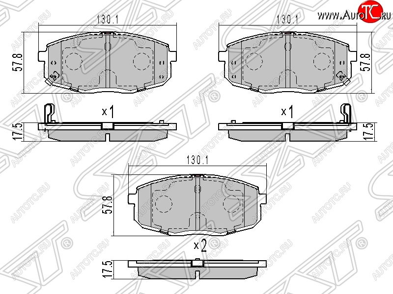 899 р. Колодки тормозные передние SAT  Hyundai Creta  GS (2015-2021), Hyundai I30  FD (2007-2012), KIA Ceed  1 ED (2006-2012)  с доставкой в г. Керчь