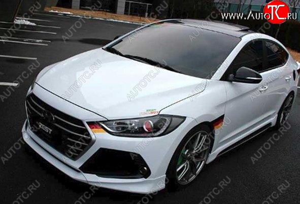 5 999 р. Накладка на передний бампер AD Zest Style Hyundai Elantra AD дорестайлинг (2016-2019) (Неокрашенная)  с доставкой в г. Керчь