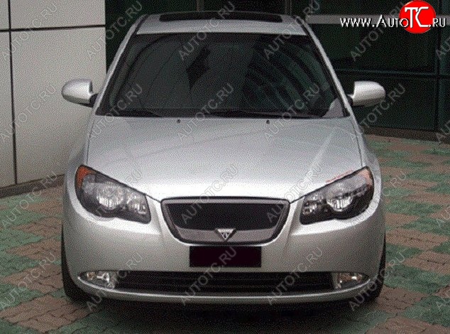 4 599 р. Решётка радиатора RoadRuns Hyundai Elantra HD (2006-2011) (Неокрашенная)  с доставкой в г. Керчь