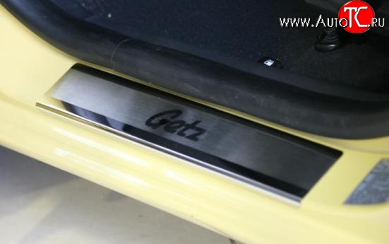 2 519 р. Комплект накладок на порожки автомобиля (5D) Novline  Hyundai Getz  TB (2002-2010) хэтчбэк 5 дв. дорестайлинг, хэтчбэк 5 дв. рестайлинг  с доставкой в г. Керчь