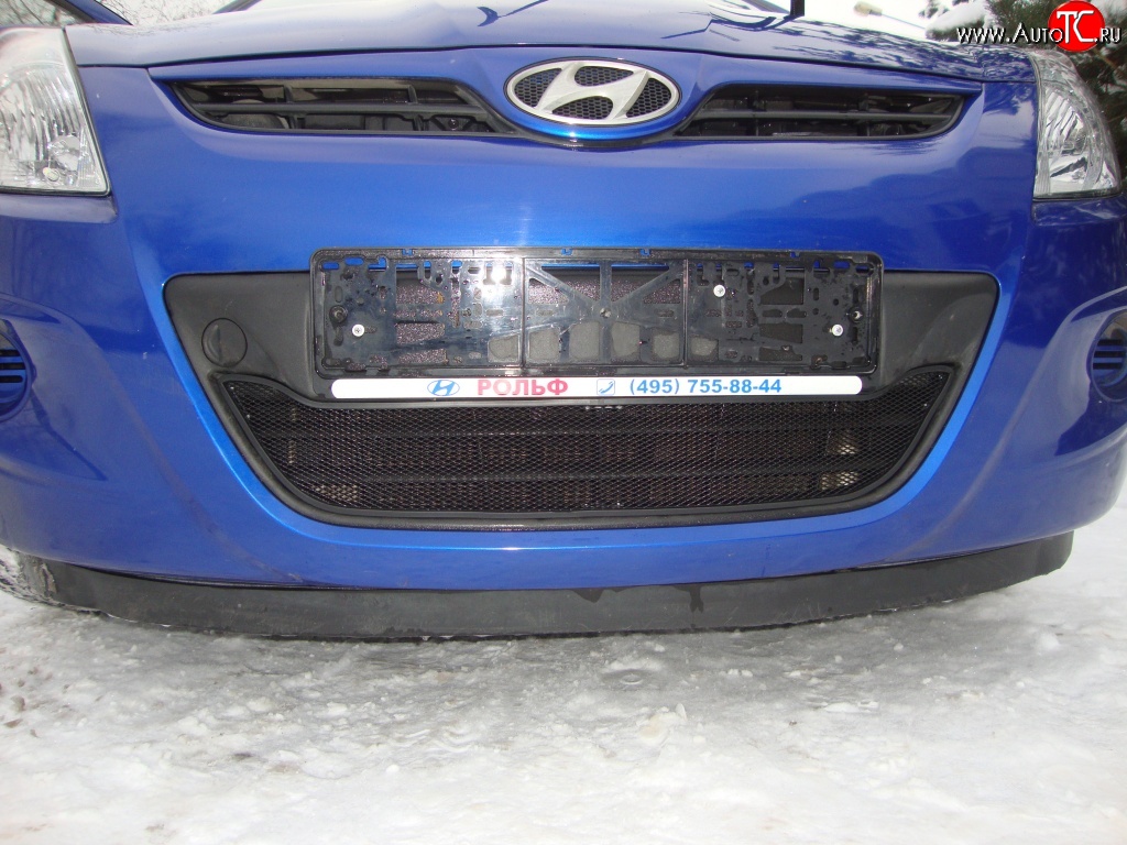 1 469 р. Сетка на бампер Russtal (черная) Hyundai i20 PB хэтчбэк дорестайлинг (2008-2012)  с доставкой в г. Керчь