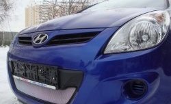 1 539 р. Сетка на бампер Russtal (хром) Hyundai i20 PB хэтчбэк дорестайлинг (2008-2012)  с доставкой в г. Керчь. Увеличить фотографию 3
