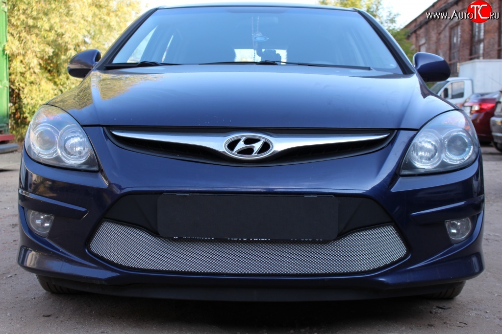 1 539 р. Сетка на бампер Russtal (хром) Hyundai I30 FD хэтчбэк 5 дв. рестайлинг (2010-2012)  с доставкой в г. Керчь