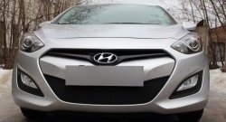 1 839 р. Сетка на бампер Russtal (черная) Hyundai I30 2 GD дорестайлинг, хэтчбэк 5 дв. (2011-2015)  с доставкой в г. Керчь. Увеличить фотографию 2
